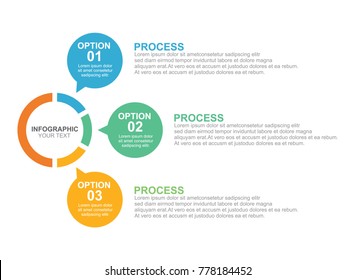 Circle Business Infographic Template Three Process Or Step