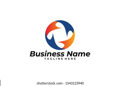 circle business logo icon vector isolated