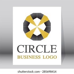 Circle business logo simple element shape design vector symbol and icon for company