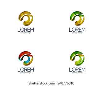 Circle business logo, target, location concept. Made of color flowing overlapping shapes Circle business logo, target, location concept. Made of color flowing overlapping shapes