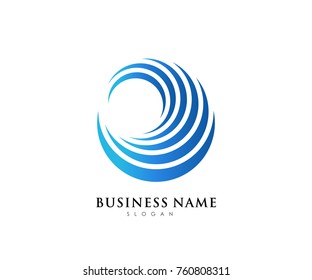 Circle business logo template with blue gradient color