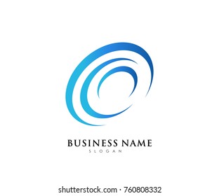 Circle business logo template with blue gradient color