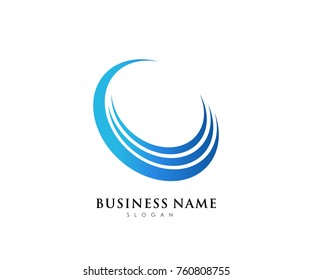 Circle business logo template with blue gradient color