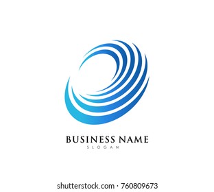 Circle bussines logo template with blue gradient color