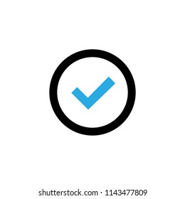 Circle Button Approved vector icon. Pictogram from set Smartphone Essentials. Isolated on white background