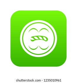Circle button icon green vector isolated on white background