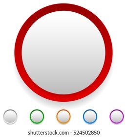 Circle button, circle icon set with empty space