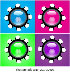 " i " circle button icon. vector / illustration