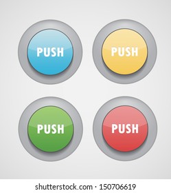 Circle button set. Vector illustration.