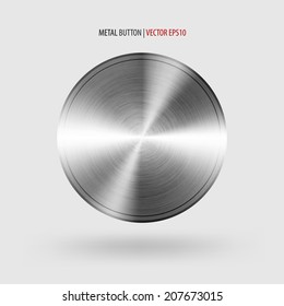 Circle Button Template Metal Texture 스톡 벡터(로열티 프리) 207673015