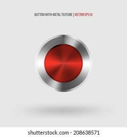 Circle button template with metal texture.