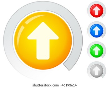 Circle buttons with arrow. Vector illustration.