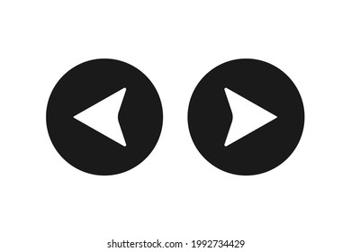 Circle Tasten mit Pfeilen. Links rechts. Konzept der sozialen Medien. Einfache Vektorgrafik. EPS10.