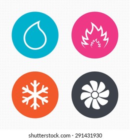 Circle Buttons Hvac Icons Heating Ventilating Stock Vector (Royalty ...