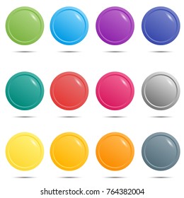 Circle Buttons Realistic Symbols Web