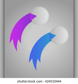 Circle buttons with ribbons. Vector design element.