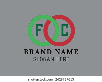 Circle C and F letter Brand company vector logo