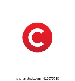 circle c logo, initial logo oc, co, c inside o rounded letter negative space logo red