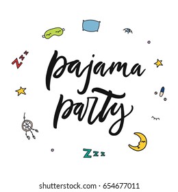 Pajamas All Day Sleep Quote Unique: vector de stock (libre de regalías ...