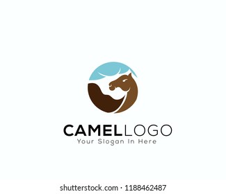 Circle camel logo travel art