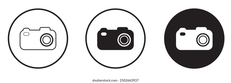 Circle camera Icon vector isolated on white background. Camera symbol. Camera vector icon