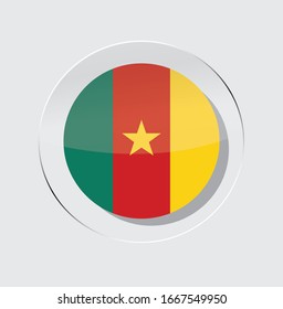 A circle of cameroon flags with a white background