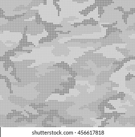 Circle camouflage seamless pattern in grey colors