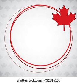 Circle Canada Day maple leaf card in vector format.