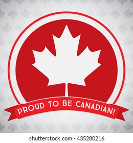 Circle Canada Day maple leaf card in vector format.