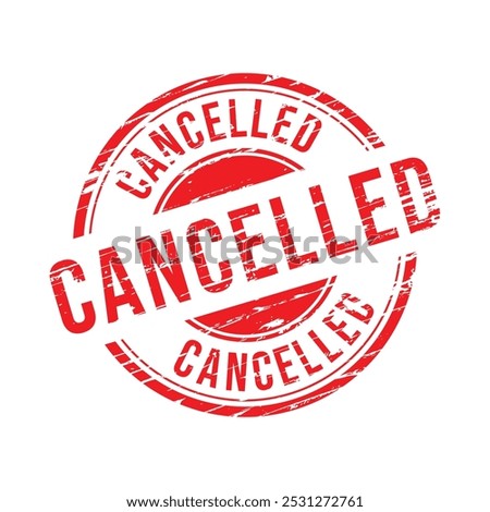 circle cancelled label stamp isolated white background