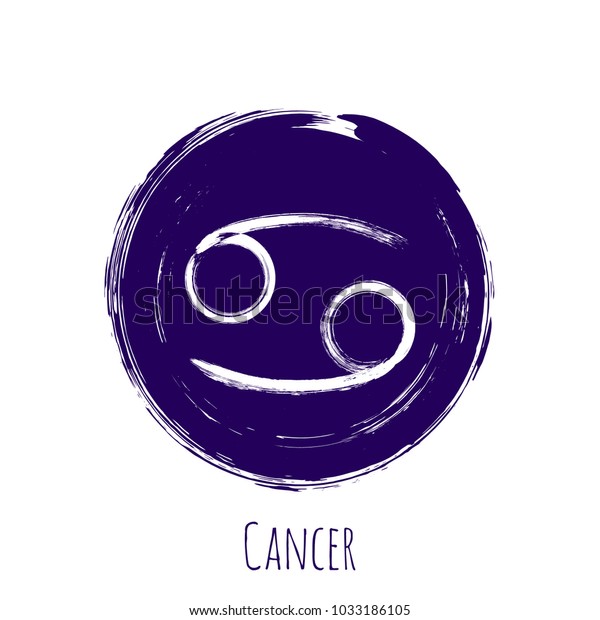 Circle Cancer Zodiac Symbol Vector Hand Stock Vector (Royalty Free ...