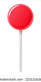Circle candy. Lollipops red circle. Traditional realistic xmas candy and red, white stripes. Santa caramel cane on white background. Vector illustration
