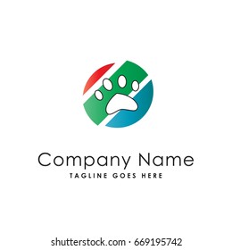 circle cap walk dogs, logo template