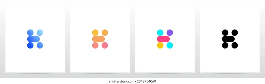 Diseño De Logotipo De Letra Colorida Círculo Y Forma De Cápsula K