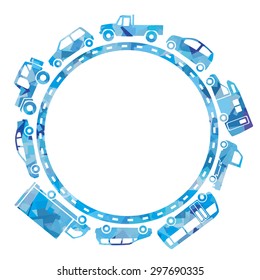 Circle of car ( Blue silhouette )