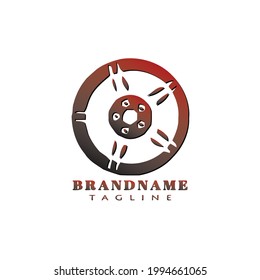 circle car wheel logo design cartoon icon modern vector illustration