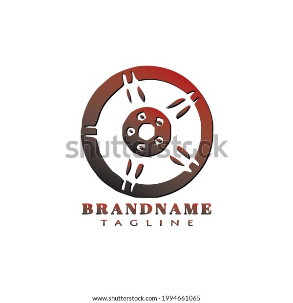 circle car wheel logo design cartoon icon\
modern vector\
illustration