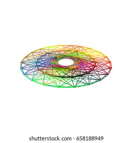 Circle carcass framework. Isolated on white background.Vector colorful illustration. No gradient.