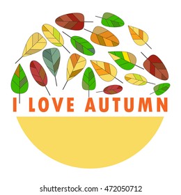 circle card template on the theme autumn