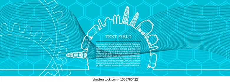 Circle with cargo theme relative silhouettes. Design set of natural gas logistic. Objects located around circle. Industry theme leaflet or brochure template with space for text
