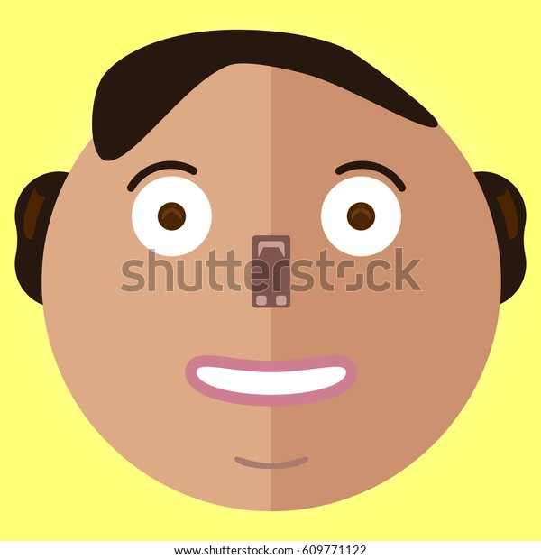 Circle Cartoon Character Head Design Stock Vector Royalty Free