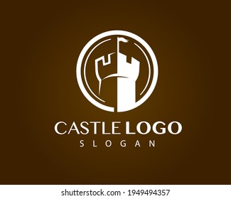 circle castle art logo symbol design illustration