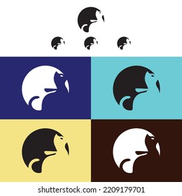 Diseño del logotipo del animal del gato circundante
