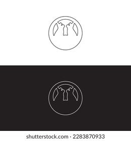 Circle cat animal vector logo template illustration 