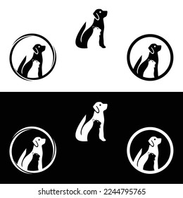 Circle cat and dog animal logo design . icon logo 
