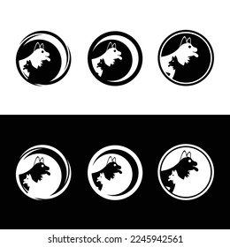 Circle cat and dog animal logo design . icon logo 