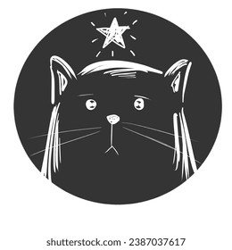 Kreislauf mit einer Katze mit Sternen