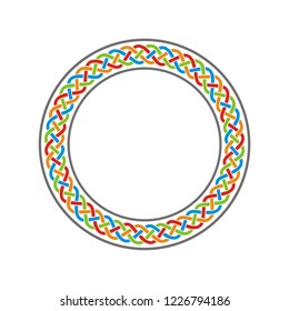 Circle celtic knot meander art vector