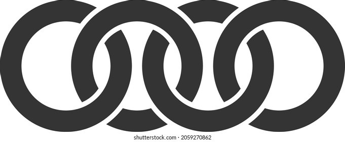 Circle Chain vector icon. A flat illustration design of Circle Chain icon on a white background.