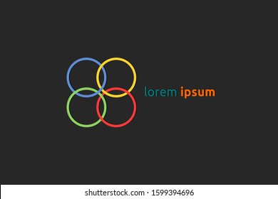 circle chain vector logo. interlocking circles logo. circle art. colorful ring concept